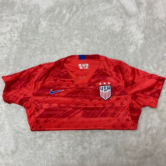 Womens Nike USA Away Soccer Large Jersey 3 Star World Cup Red - Picture 1 of 3